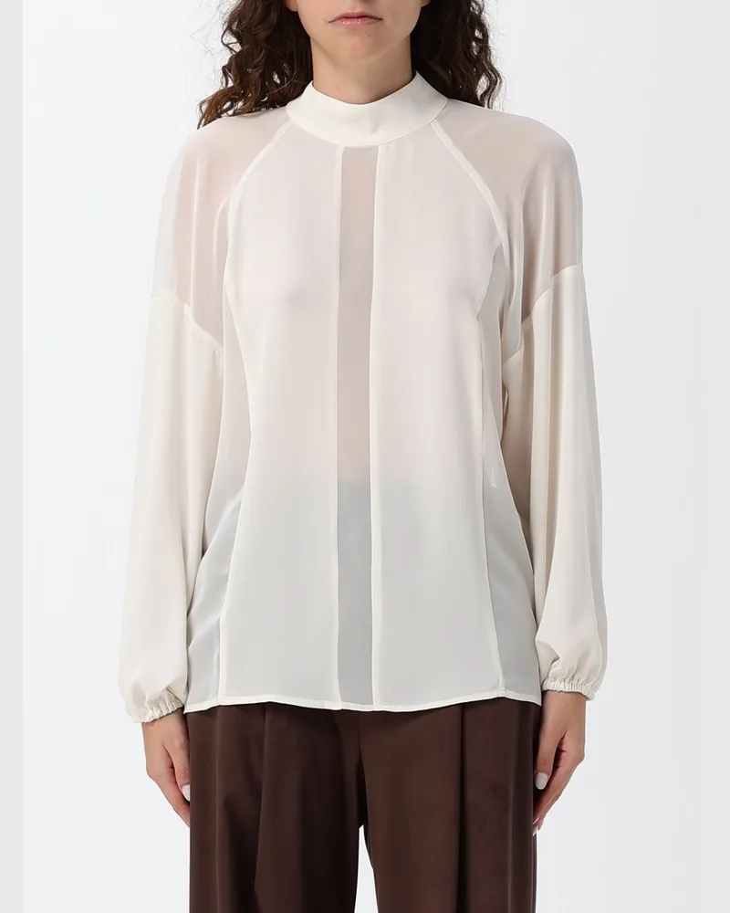 Hanita Langärmelige Chiffon-Bluse von mit Schlüsselloch-Verschluss hinten Yellow