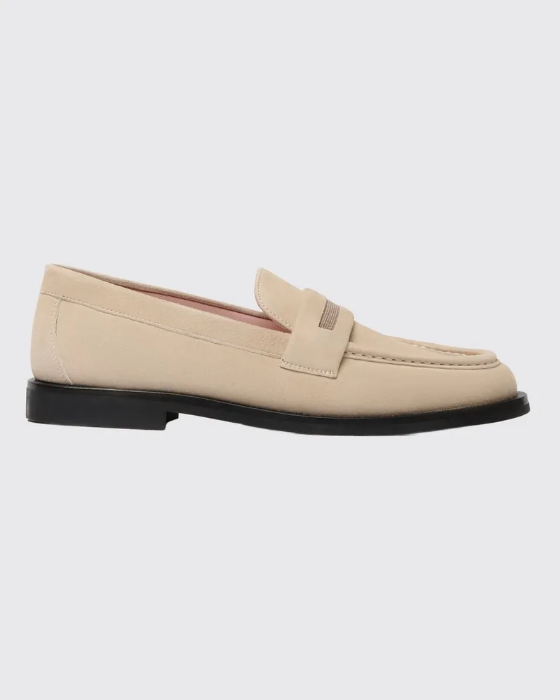 Fabiana Filippi Wildleder-Loafer von mit dekorativem Schmuckelement Beige
