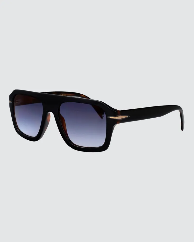 EYEWEAR by DAVID BECKHAM Aviator-Sonnenbrille aus Schildpatt-Acetat mit Verlaufsgläsern Schwarz
