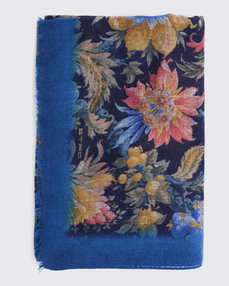 Etro Mehrfarbiger Kaschmirschal mit Blumendruck Bunt