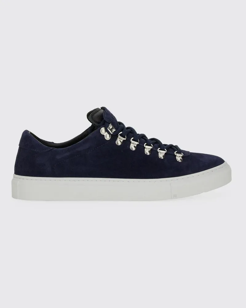 Diemme Low-Top-Sneaker aus blauem Wildleder mit kontrastierender Gummisohle Blau