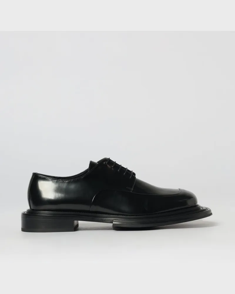 Moschino Derby aus gebürstetem Leder Schwarz