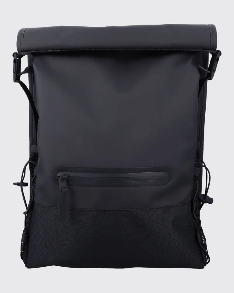 RAINS Trail Mountaineer Rolltop Rucksack aus Polyester Schwarz