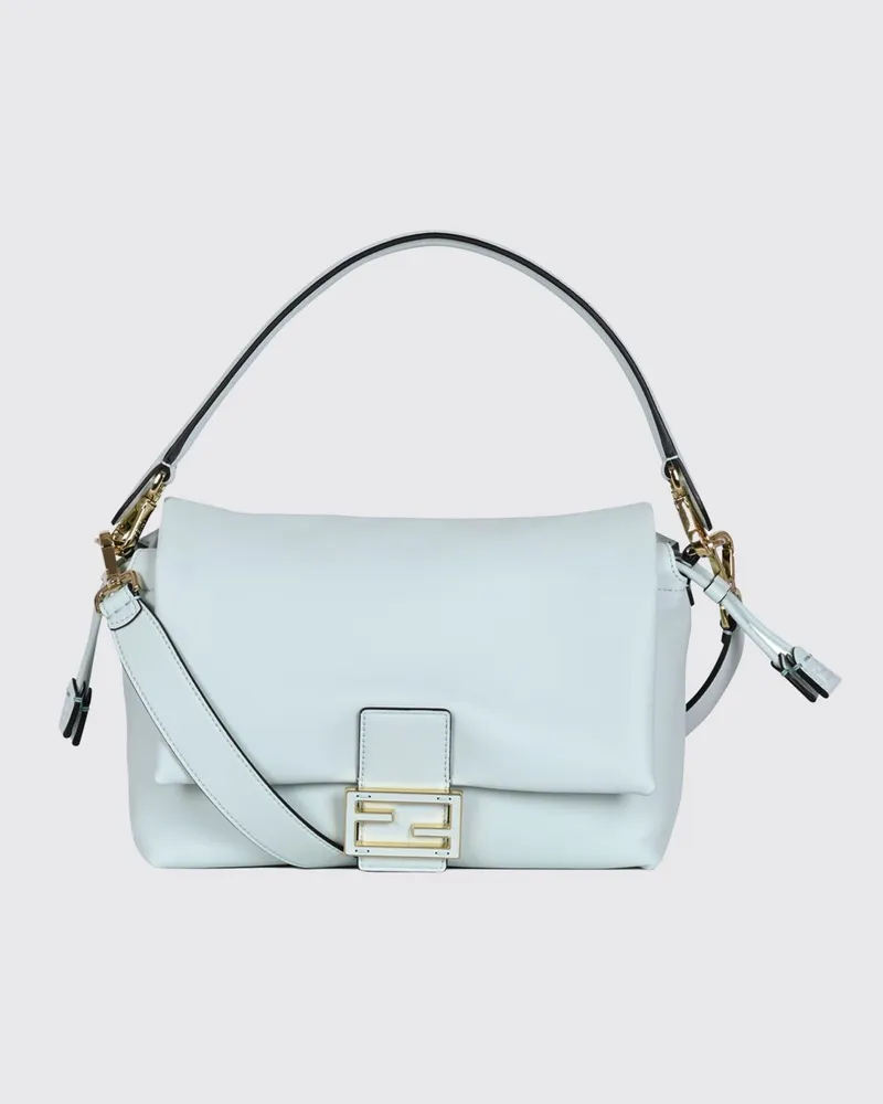 Fendi Mamma Baguette Schultertasche aus Lammleder mit FF-Metalllogo Grün