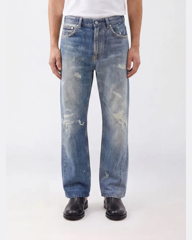 Our Legacy Weit geschnittene Jeans aus Denim mit Trompe-l'œil-Design Blau