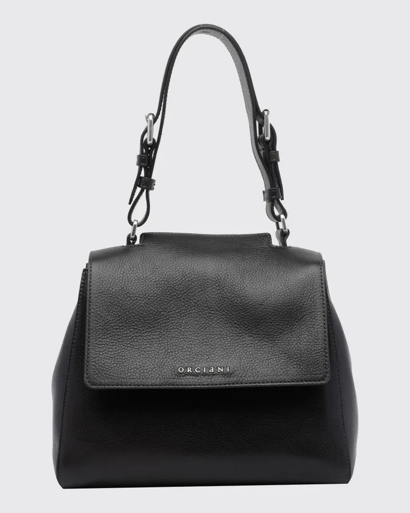 Orciani Sveva kleine Kalbsleder-Handtasche mit verstellbarem Griff und Riemen Braun