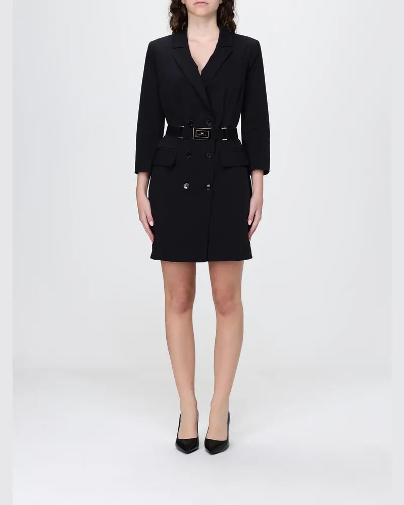Elisabetta Franchi Crêpe Blazer Kleid Schwarz