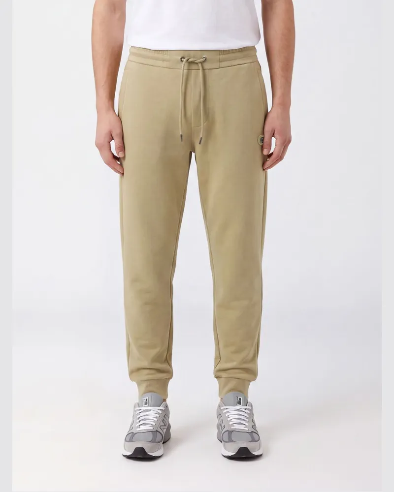 HUGO BOSS Jogginghose aus Baumwollmix mit Kordelzug und elastischen Bündchen Beige