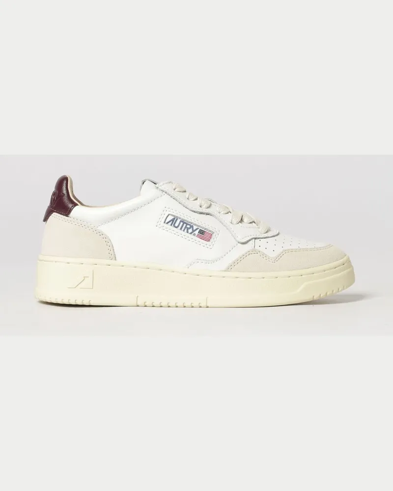 AUTRY Medalist Low Bicolor-Ledersneaker mit perforierter Spitze Burnt