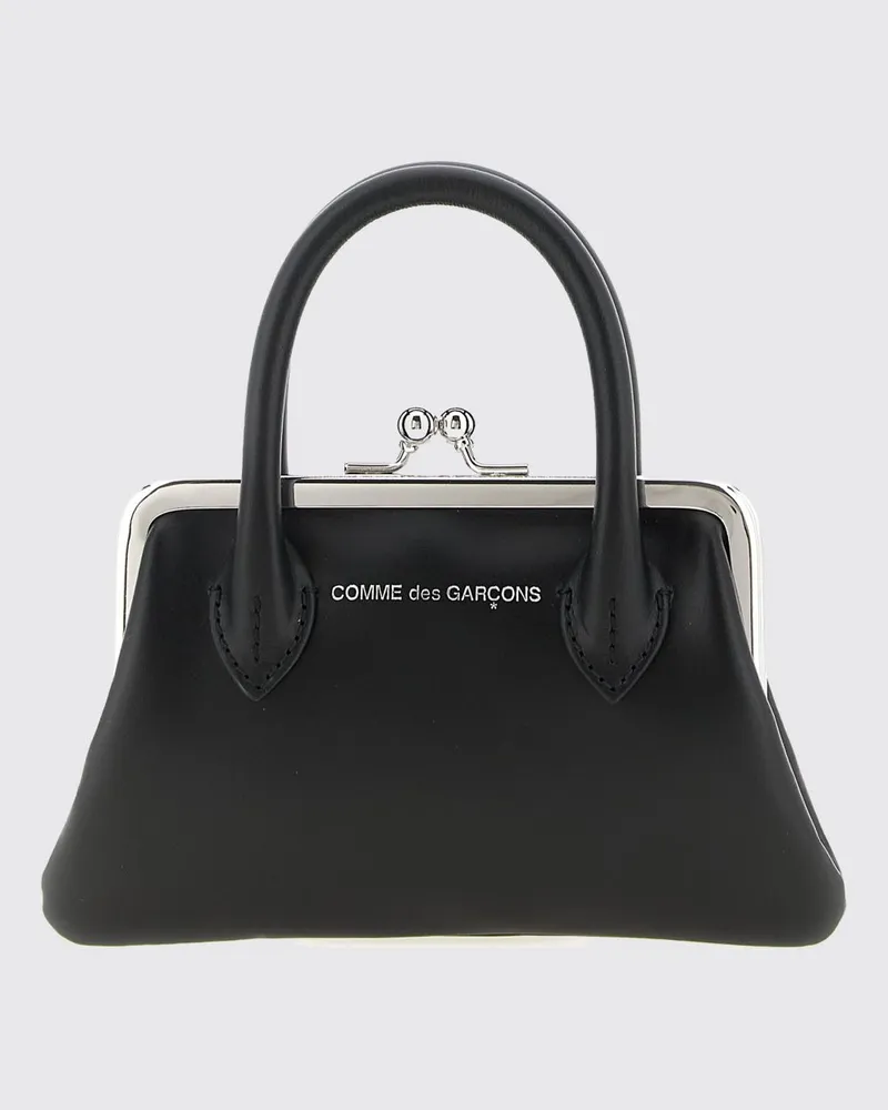 Comme des Garçons Portemonnaie aus Glattleder mit Druckknopfverschluss Schwarz