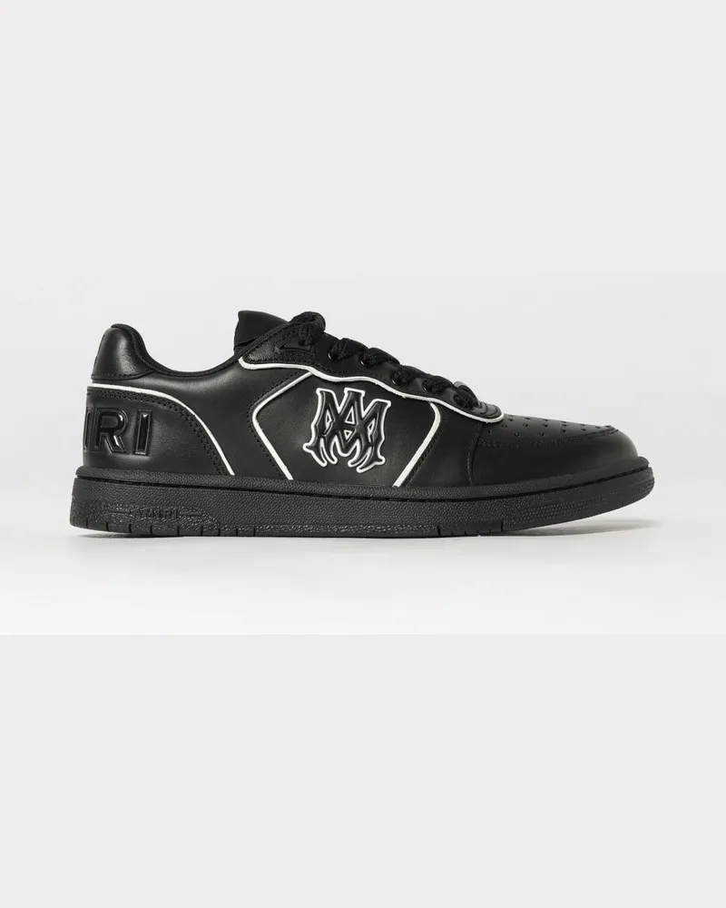 Amiri Newport Low-Top-Sneakers aus Glattleder mit perforierter Spitze und Kontrastlogo Schwarz