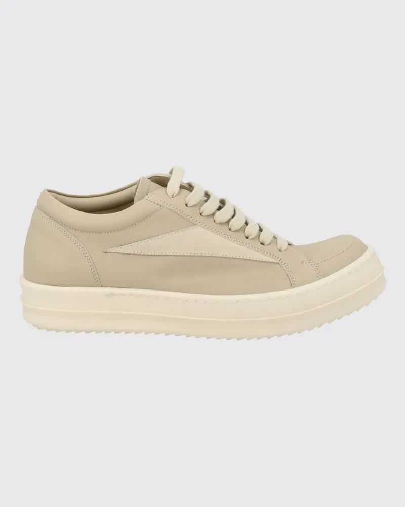 Rick Owens Zweifarbige Low-Top-Sneakers aus Leder und Wildleder mit gepolstertem Knöchel Puder