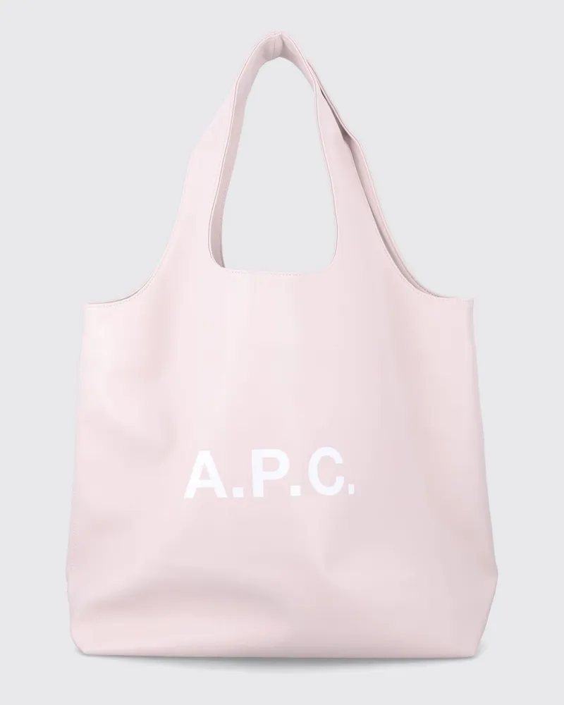 A.P.C. Große Ninon Tote-Bag aus recycelten Materialien mit gedrucktem Logo Pink