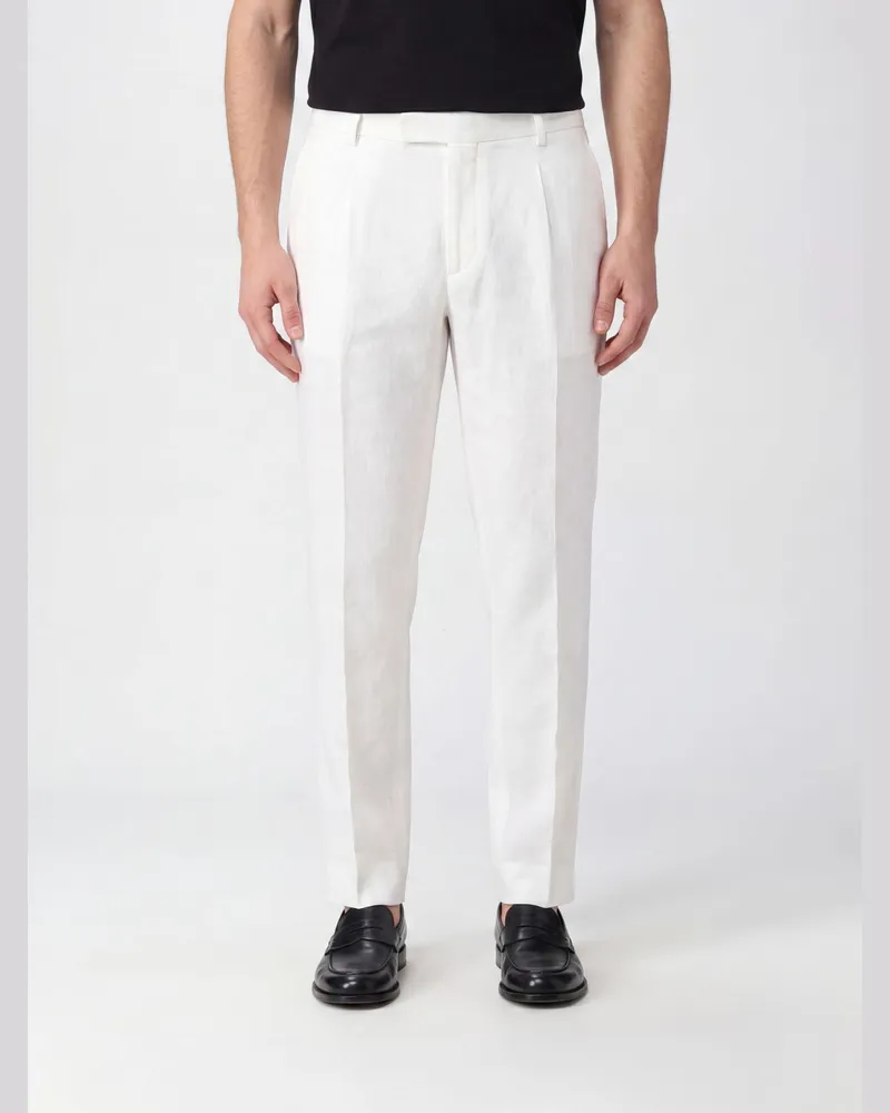 HUGO BOSS Maßgeschneiderte Slim-Fit-Hose von aus 100% Leinen Weiß