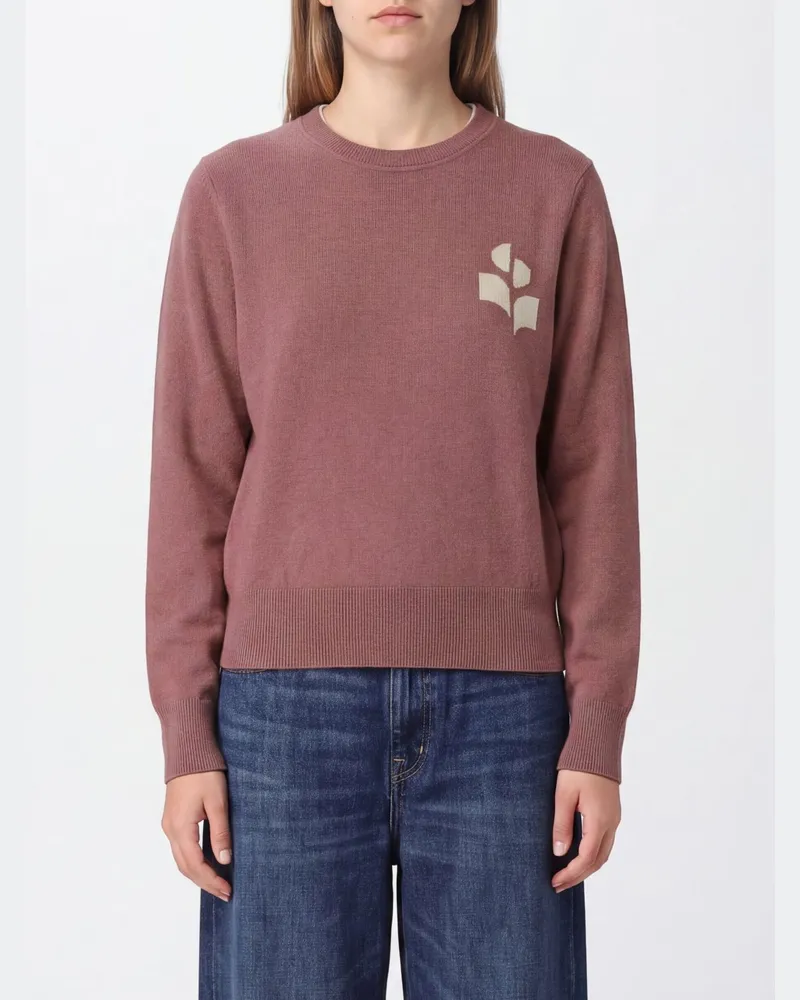 Étoile Isabel Marant Pullover aus Baumwollmischung mit Kontrast-Logo Grau