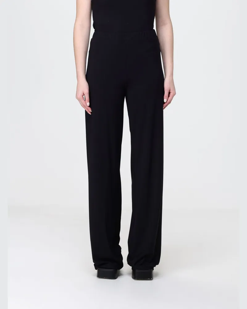 Maliparmi Hoch taillierte Jersey-Hose mit weitem Bein Schwarz