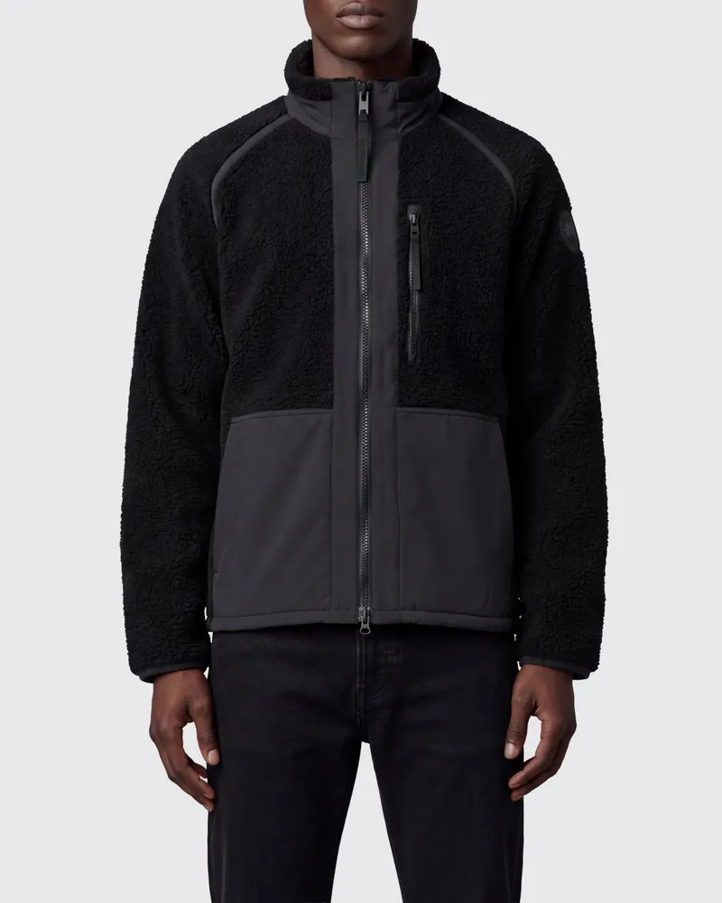 Canada Goose Fleecejacke aus Wollmischung mit hohem Kragen und Reißverschlusstasche Schwarz