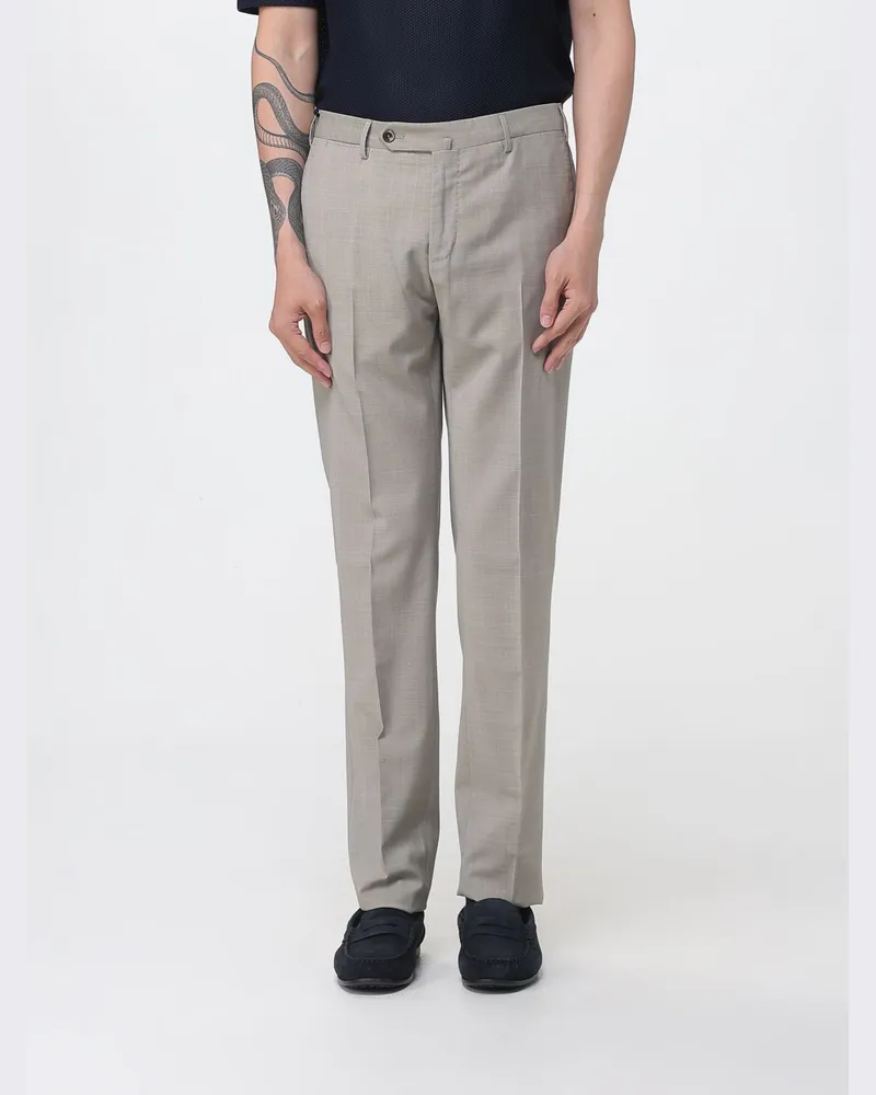 PT TORINO Baumwoll-Seiden-Maßhose Beige