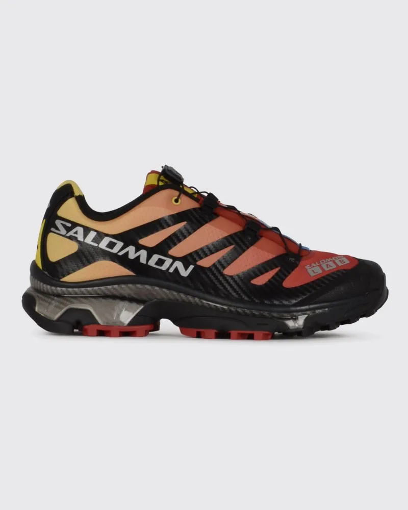 Salomon XT-4 OG Zweifarbige Mesh-Sneaker mit gekerbter Sohle und Kordelzug Schwarz