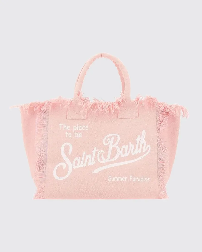 MC2 Saint Barth Vanity-Tasche aus bedruckter Baumwolle mit Logo Pink