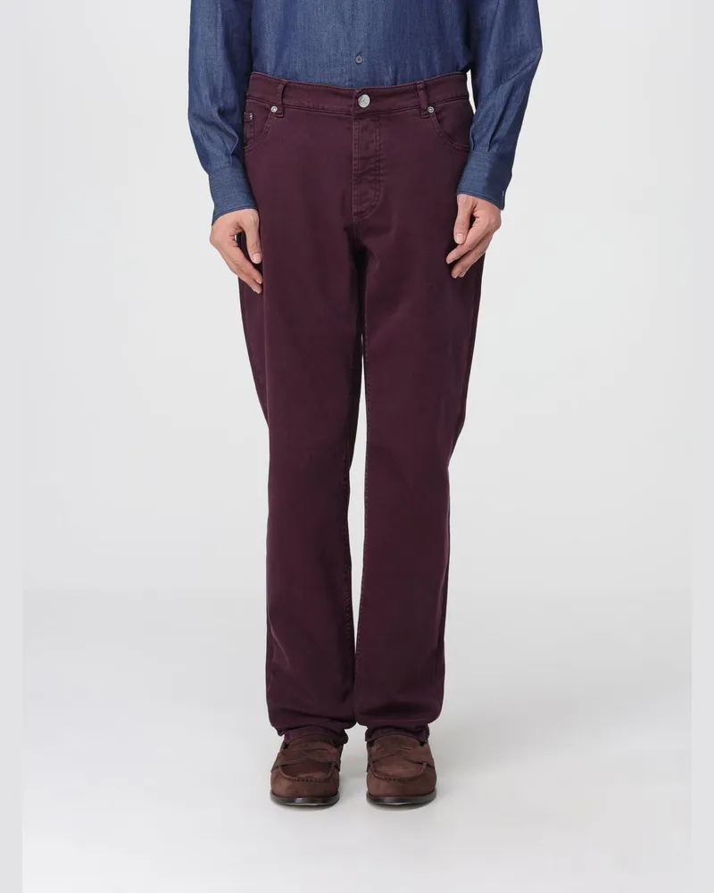 Brunello Cucinelli Hose herren Burgunderrot