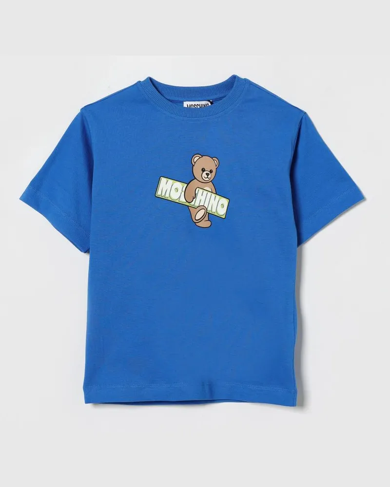Moschino Teddy-T-Shirt aus Baumwolle Blau
