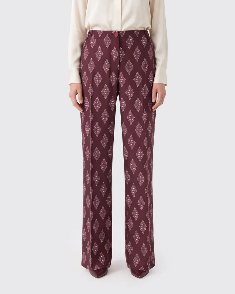 For Restless Sleepers Gerade Hose von aus Seide mit ethnischem Muster Bunt