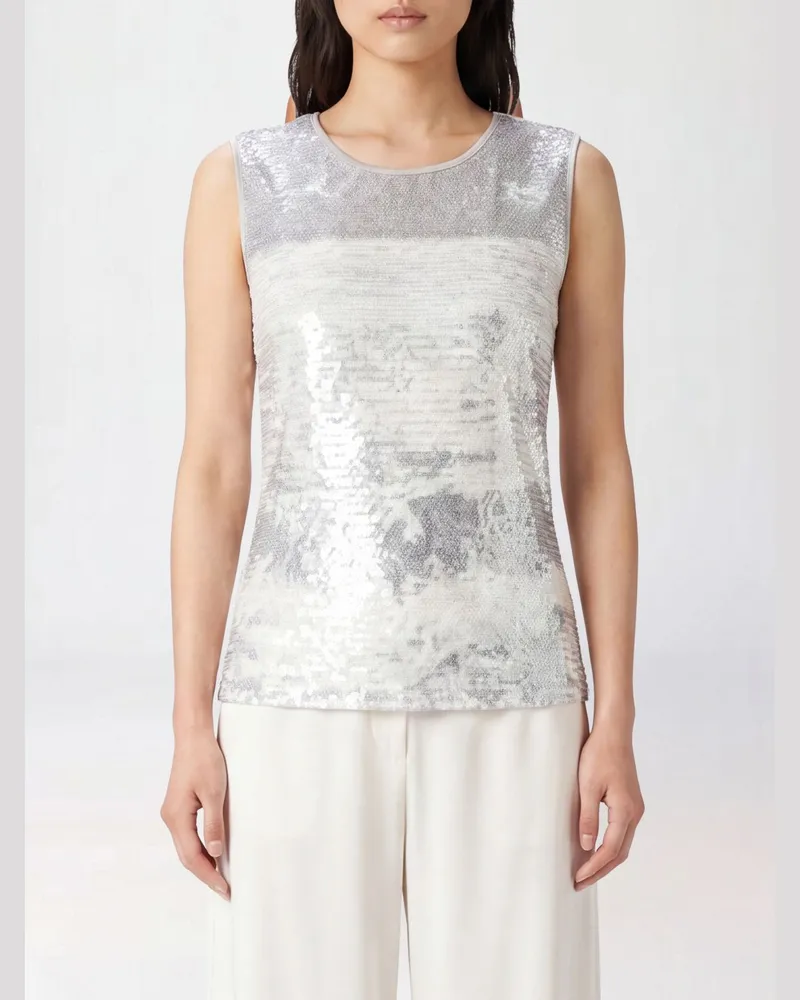 Patrizia Pepe Ärmelloses Slim-Fit-Top aus Polyamid mit Stickerei Hellblau