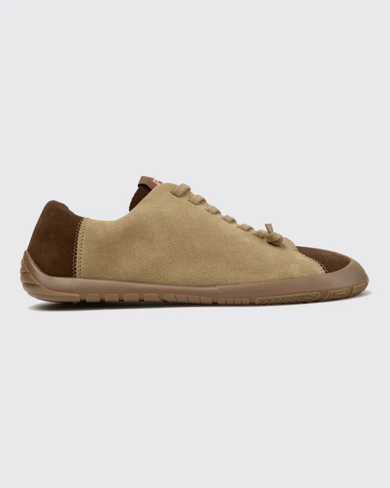 Camper Zweifarbige Twins Slip-on-Sneaker aus Veloursleder mit elastischen Schnürsenkeln Braun