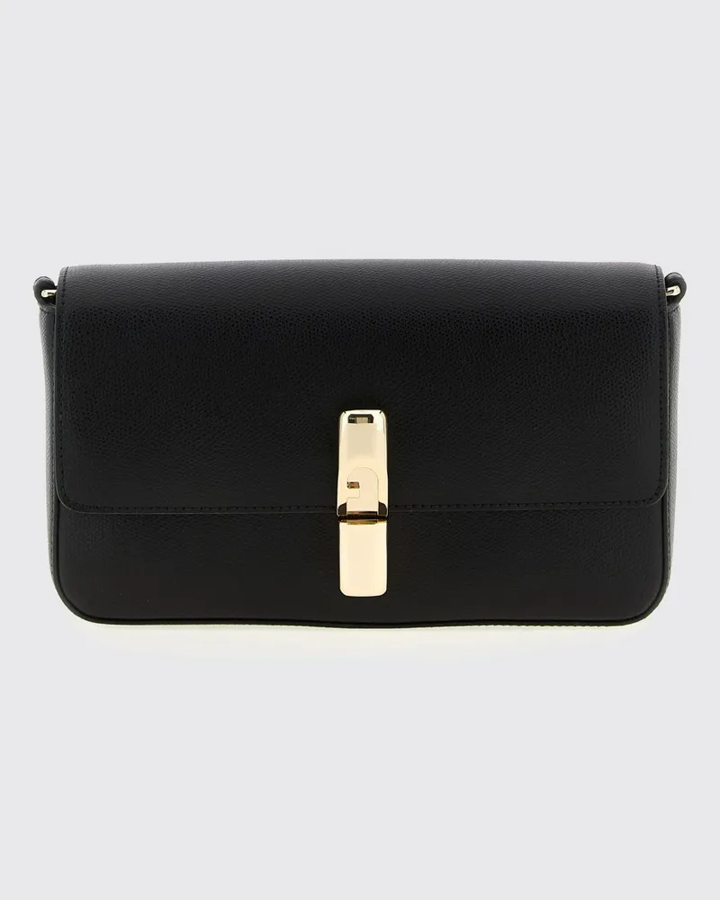 Furla Iride Tasche aus genarbtem Leder Schwarz