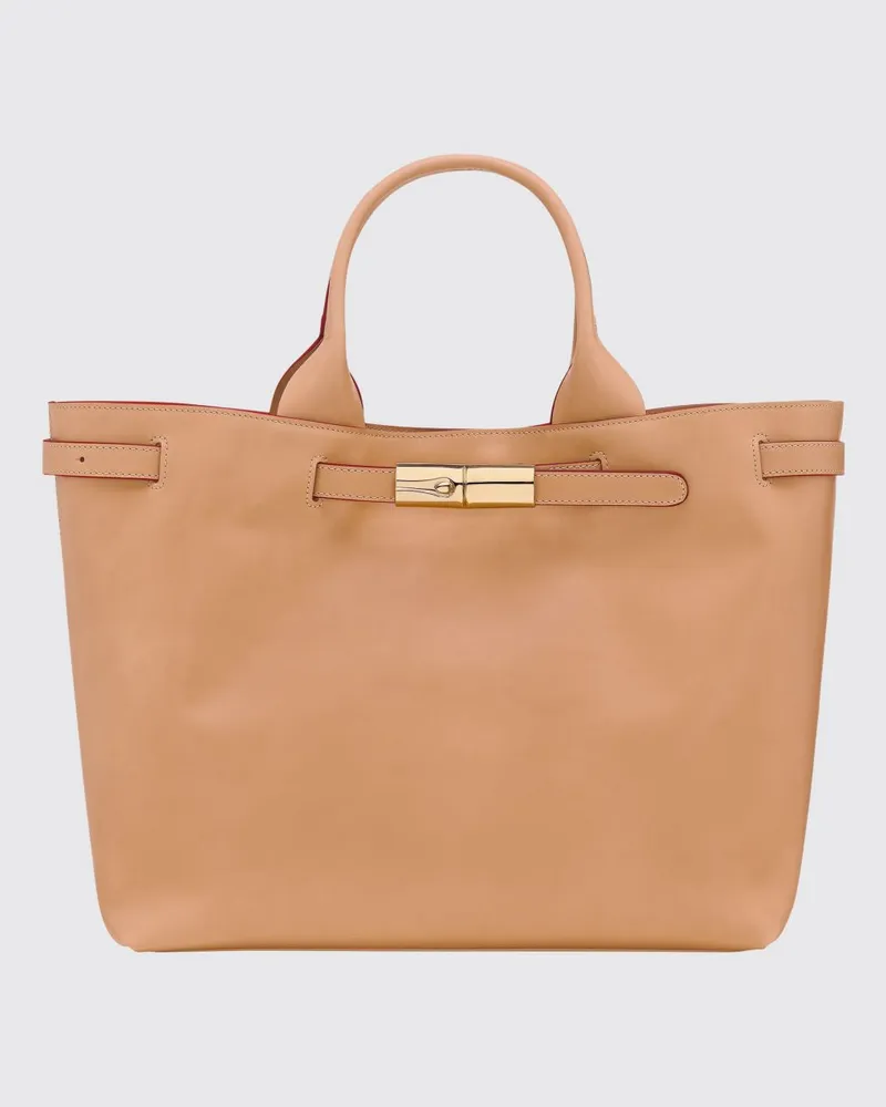 Longchamp Mala De Mão Le Smart Tasche aus Leder Sand