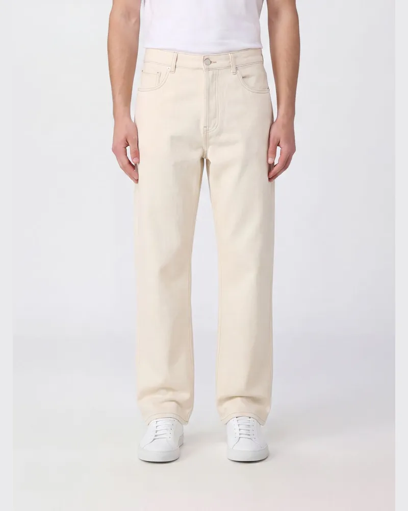 AMI Paris Straight-Jeans aus Denim mit mittlerer Leibhöhe und geradem Bein Ecru