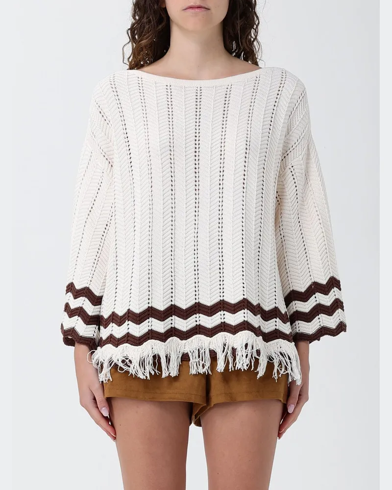 Twin-Set Georgette-Top Weiß