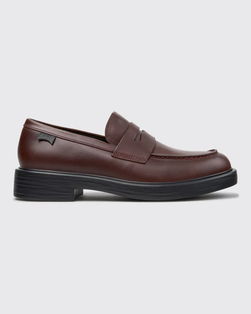 Camper Dean Penny Loafer aus glattem Kalbsleder mit XL Extralight®-Sohle Burgunderrot