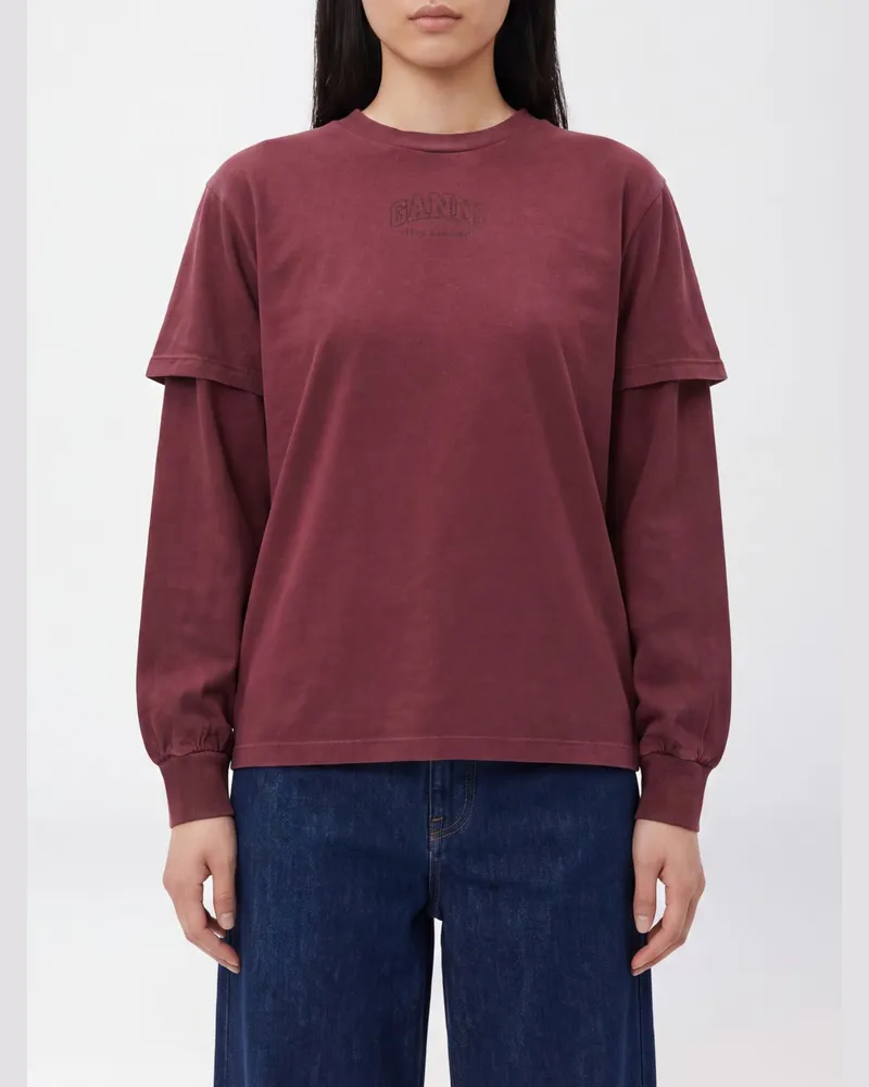 Ganni Langarm-T-Shirt von aus recyceltem Baumwolljersey Royal