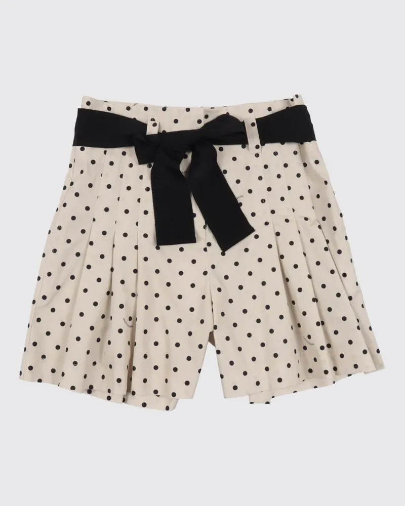 Monnalisa Gepunktete Baumwollshorts Beige