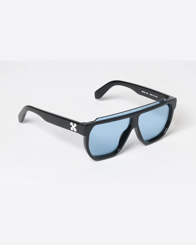 OFF-WHITE Abgerundete Aviator-Sonnenbrille von aus Acetat mit Arrow-Logo Schwarz