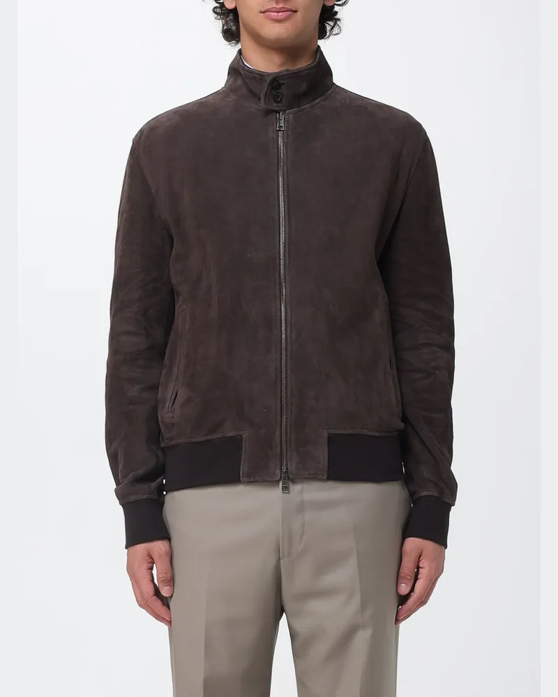 Boglioli Wildleder-Bomberjacke Kakao