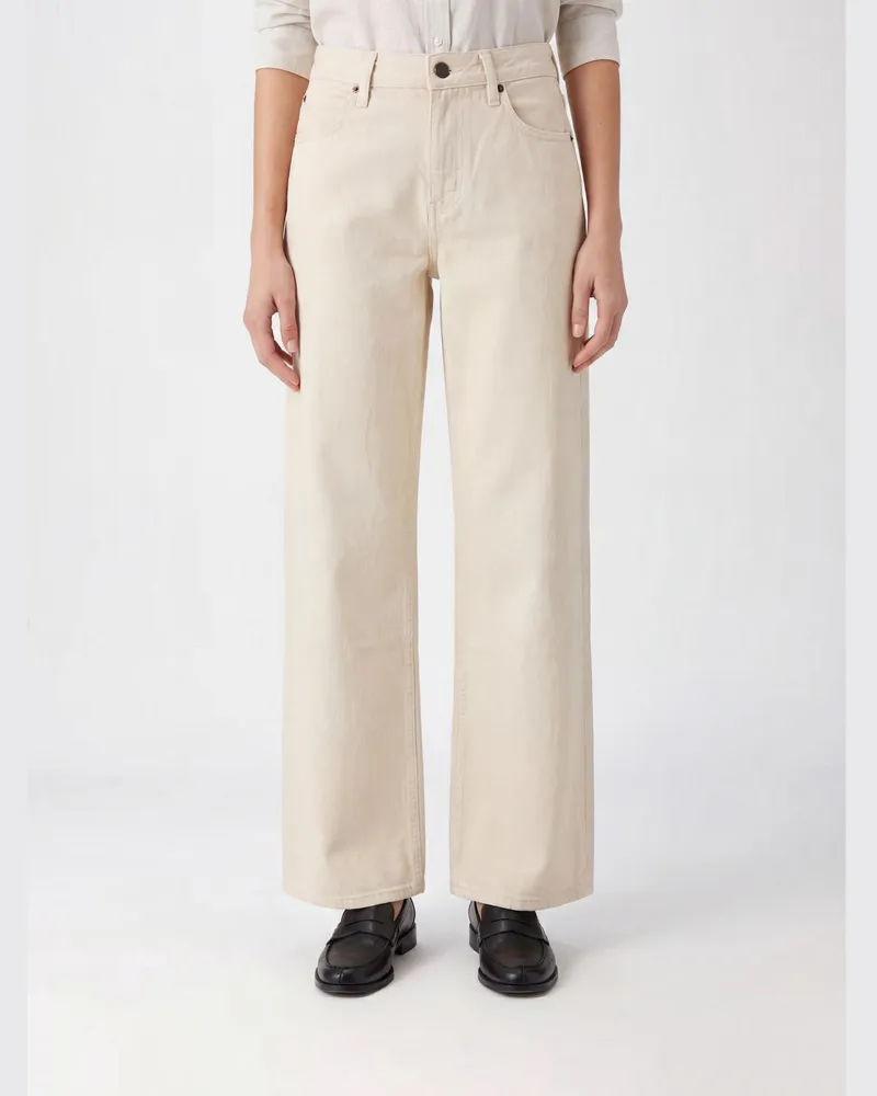 Frame Denim High-Waist Wide-Leg Jeans The Saturday von mit Animal-Print aus Denim Beige