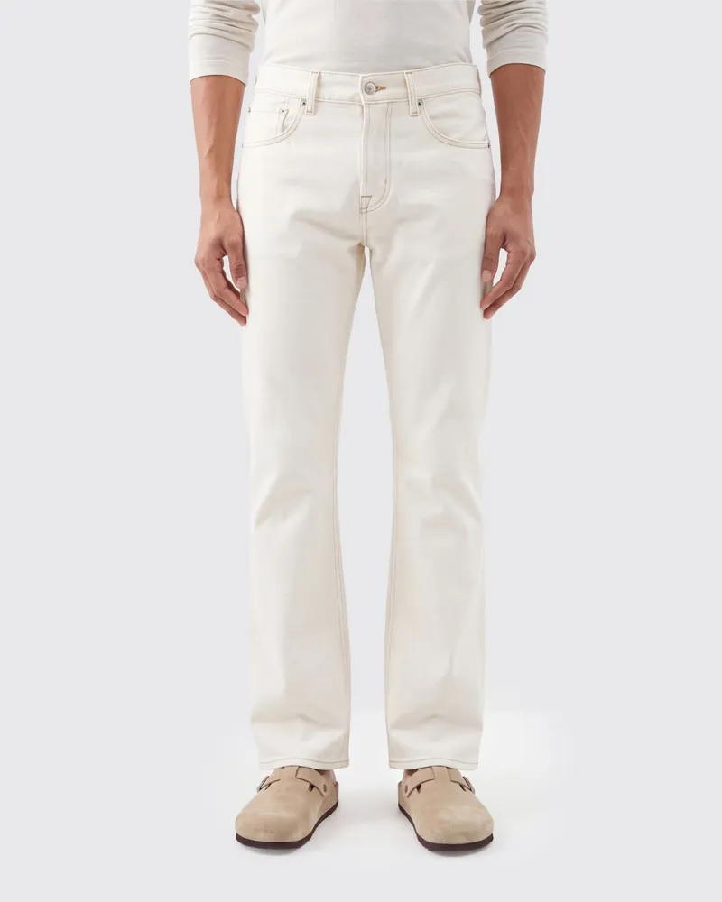 7 for all mankind Slim-Fit-Schlagjeans aus Stretch-Denim mit mittlerer Bundhöhe Weiß