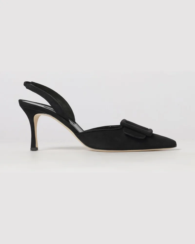 Manolo Blahnik Maysli Slingback-Pumps aus Veloursleder mit mittlerem Absatz Schwarz