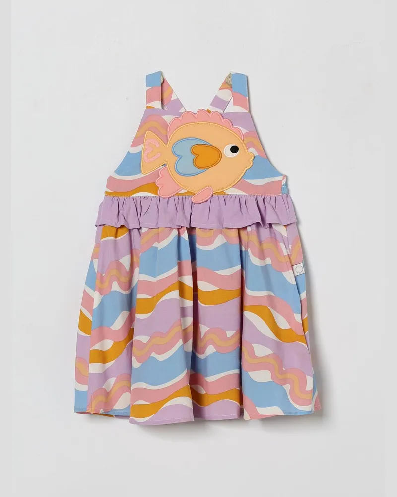 Stella McCartney Kids Kleid aus bedruckter Baumwolle Bunt