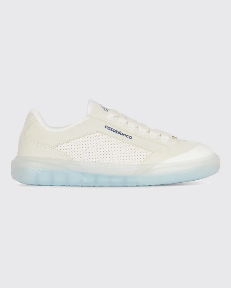Casablanca Paris Low-Top-Sneakers von aus Wildleder und Glattleder mit Perforationen Weiß