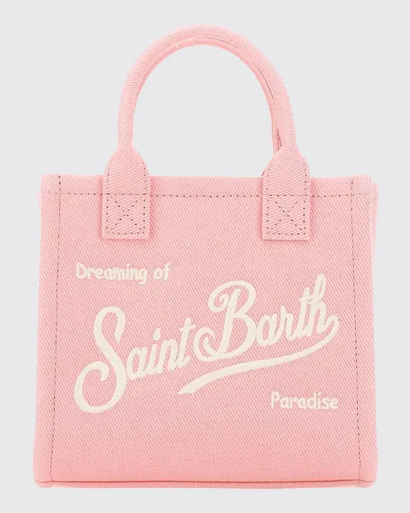 MC2 Saint Barth Vanity-Tasche aus Baumwolltwill mit gesticktem Logo Pink