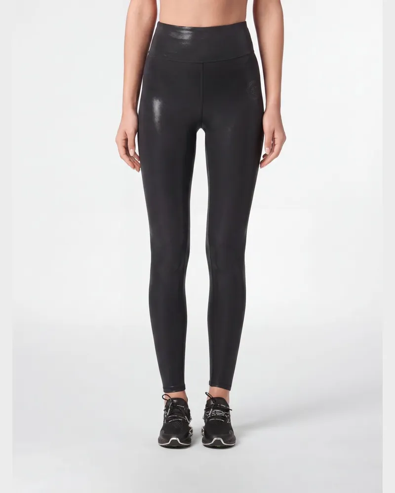 Philipp Plein Leggings aus technischem Stretch-Gewebe Schwarz
