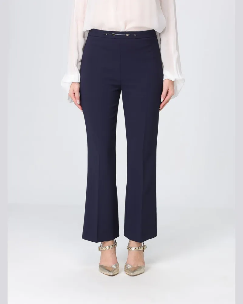 Elisabetta Franchi Verkürzte Slim-Fit-Hose von aus Crêpe Blau