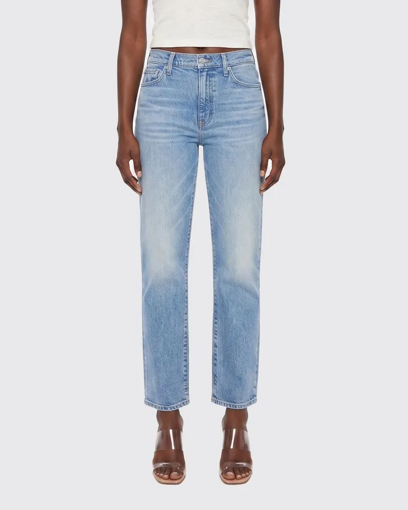 Mother Mid-Rise Straight Jeans aus Denim im Five-Pocket-Design Blau