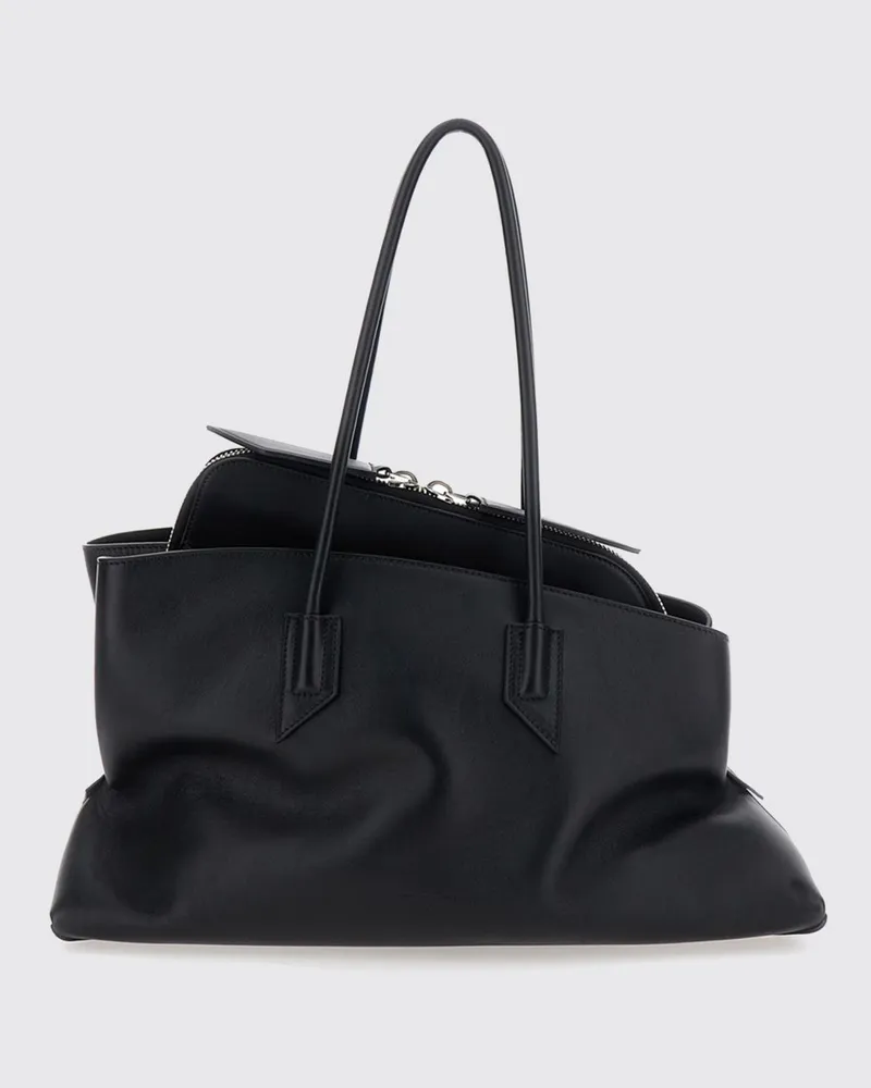 ATTICO Mittelgroße Schultertasche La Passeggiata von aus Kalbsleder Schwarz