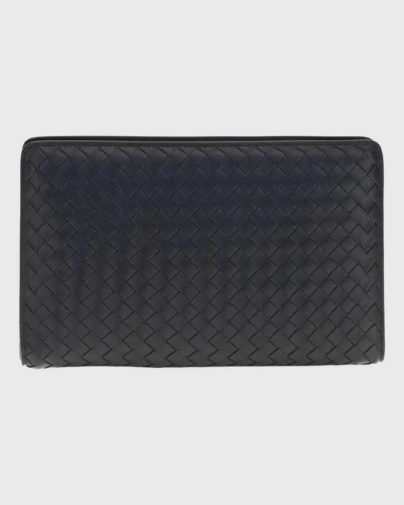 Bottega Veneta Agenda Intrecciato Lederclutch Blau