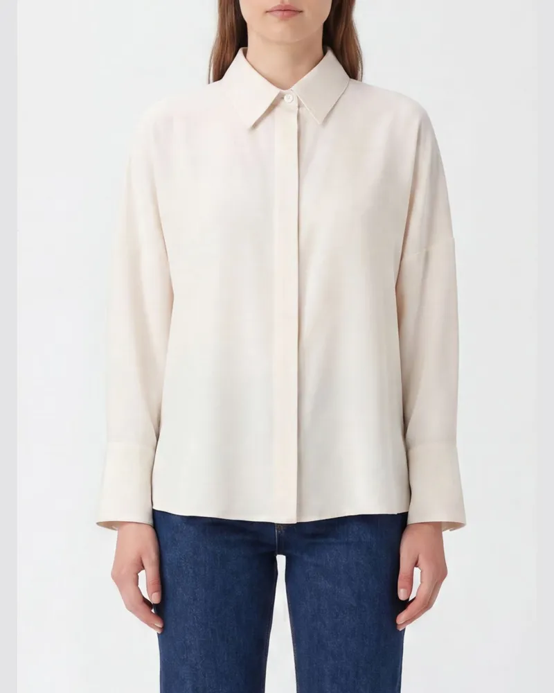 Fabiana Filippi Oversize-Hemd aus Schurwolle mit Diamantfaden Butter